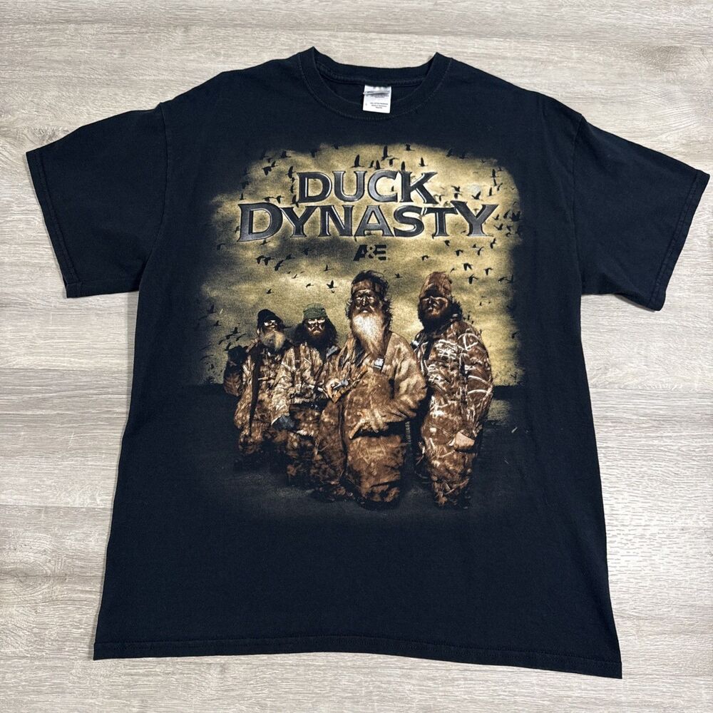 Duck Dynasty Shirt A&E Robertson Family Men’s Large Black TV Show Camo